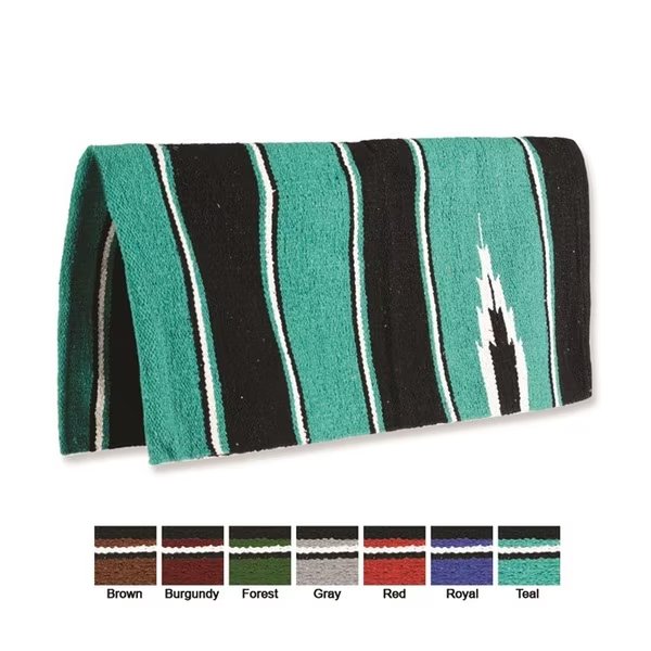 Acrylic Cotton Navajo Blanket TEAL, Jacks Imports, Mfr#: 2707-TE